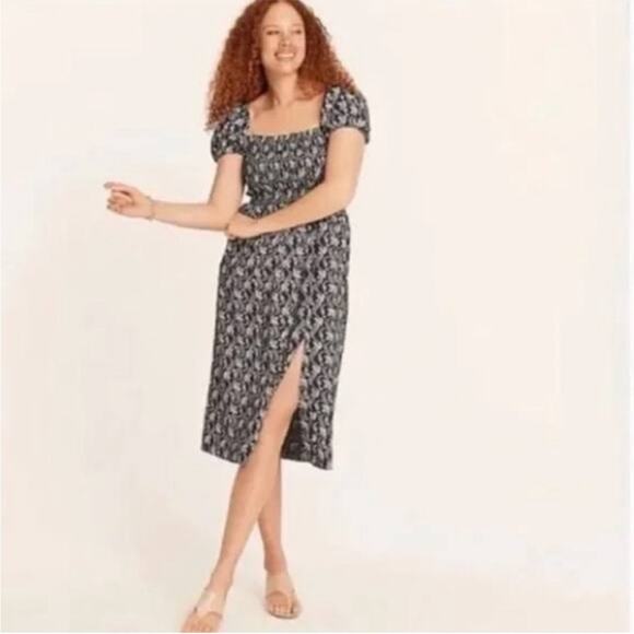 J. Crew Smocked Dress in Starry Swirl - Picture 2 of 7